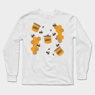 Golden Honeycomb and Busy Bees Long Sleeve T-Shirt